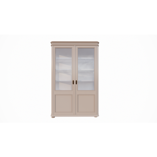 123schrank Buffetschrank Cali - 140x50x220H cm - auf Beinen - 2 Türen - teilweise aus Glas