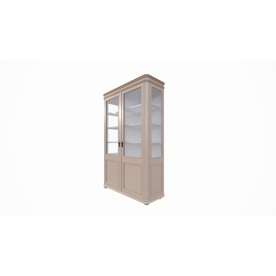 123schrank Buffetschrank Cali - 140x50x220H cm - auf Beinen - 2 Türen - teilweise aus Glas