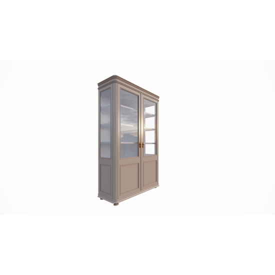 123schrank Buffetschrank Cali - 140x50x220H cm - auf Beinen - 2 Türen - teilweise aus Glas