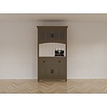 123schrank Buffetschrank Pia - 120x40x230H cm - auf Füßen - 1 offenes Fach - 1 Soft-Close-Schublade - 4 Flügeltüren