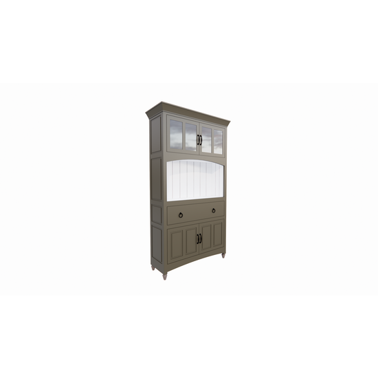 123schrank Buffetschrank Pia - 120x40x230H cm - auf Füßen - 1 offenes Fach - 1 Soft-Close-Schublade - 4 Flügeltüren
