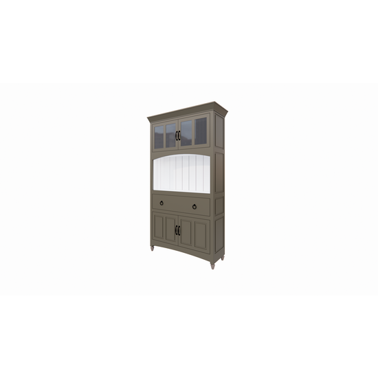 123schrank Buffetschrank Pia - 120x40x230H cm - auf Füßen - 1 offenes Fach - 1 Soft-Close-Schublade - 4 Flügeltüren