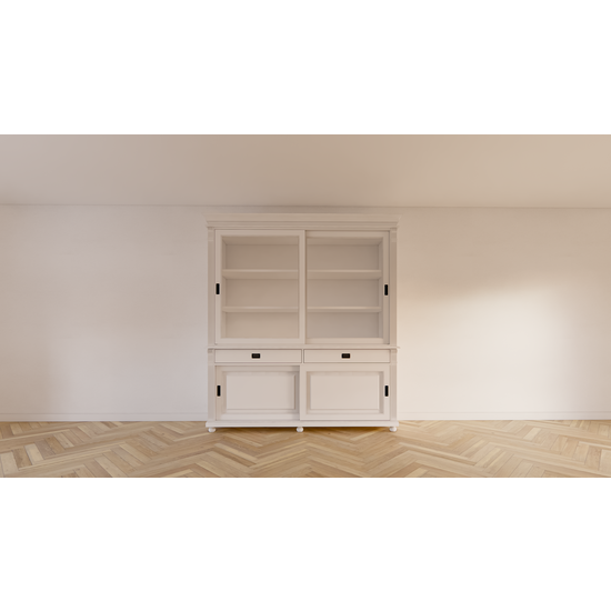 123schrank Buffetschrank Zanthus - 200x50x230H cm - runde Beine - Schiebetüren - Soft-Close-Schubladen