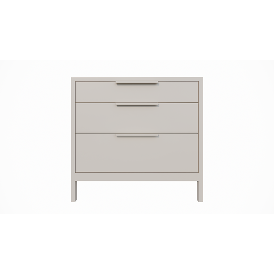 123schrank Kommode Demak 95cm - 95x50x90H cm - auf Beinen - 3 Soft-Close-Schubladen