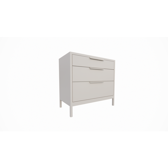 123schrank Kommode Demak 95cm - 95x50x90H cm - auf Beinen - 3 Soft-Close-Schubladen