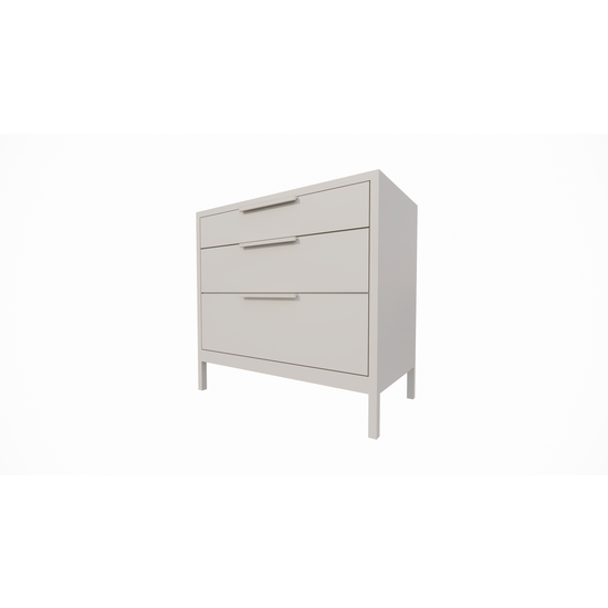 123schrank Kommode Demak 95cm - 95x50x90H cm - auf Beinen - 3 Soft-Close-Schubladen