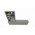 123schrank Genola TV Anrichte/Schrank - 340x45/30x240H cm - 5cm Fachbodenstärke - 6 Schubladen mit Push-to-open - 2 Türen mit Push-to-open - offene Fächer