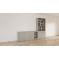 123schrank TV-Sideboard mit Fächerschrank Lesbos - 350x40x250H cm - Soft-Close-Schubladen - Push-to-Open-Türen - schlichte Ausführung - offene Fächer