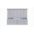 123schrank Buffetschrank / Grutterschrank Burano - 300x50x230H cm - 2 Kugelklappen - geschlossene Türen im Oberschrank - 9 Schubladen