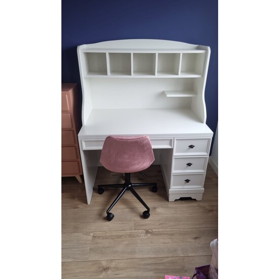 123schrank Montpellier Kinderschreibtisch - 110x65x140H cm - offene Regale - 3 Schubladen - ausziehbare Schublade - rustikale Ausführung