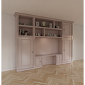 123schrank Schreibtischschrank Mondovi - 400x40x300H cm - 4 Soft-Close-Schubladen - 4 Flügeltüren - 6 offene Fächer - PREIS AUF ANFRAGE