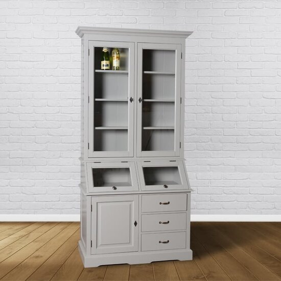 123schrank Grutterschrank Porto Marie - 110x52x220H cm - 3 Flügeltüren - 2 Klappen - 3 Soft-Close-Schubladen