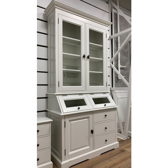 123schrank Grutterschrank Porto Marie - 110x52x220H cm - 3 Flügeltüren - 2 Klappen - 3 Soft-Close-Schubladen