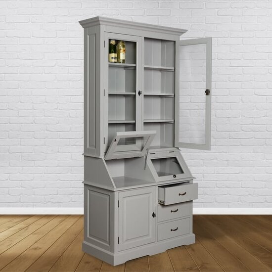 123schrank Grutterschrank Porto Marie - 110x52x220H cm - 3 Flügeltüren - 2 Klappen - 3 Soft-Close-Schubladen