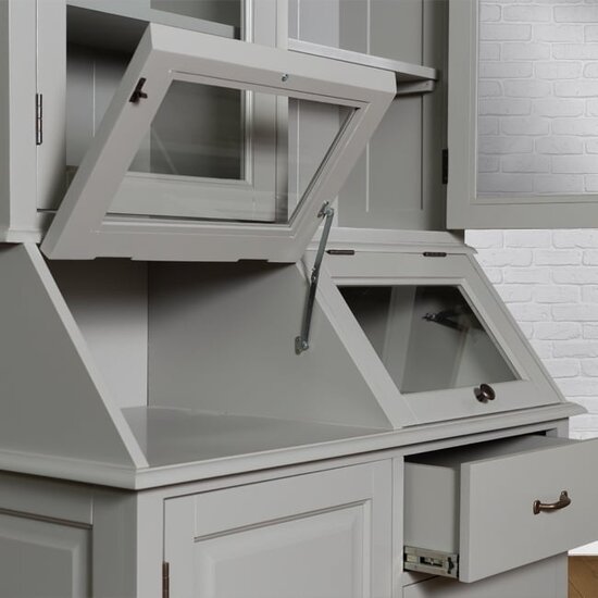 123schrank Grutterschrank Porto Marie - 110x52x220H cm - 3 Flügeltüren - 2 Klappen - 3 Soft-Close-Schubladen