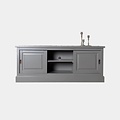 123schrank Avignon TV Sideboard - 150x48x60H cm - 2 Schiebetüren - offenes Mittelfach - mit Kabeldurchlass