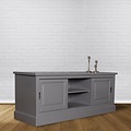 123schrank Avignon TV Sideboard - 150x48x60H cm - 2 Schiebetüren - offenes Mittelfach - mit Kabeldurchlass