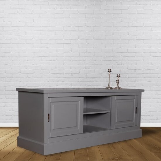 123schrank Avignon TV Sideboard - 150x48x60H cm - 2 Schiebetüren - offenes Mittelfach - mit Kabeldurchlass