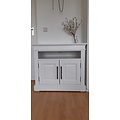 123schrank Rimini TV Sideboard - 90x50x75H cm - offenes Fach - 2 geschlossene Flügeltüren - mit Kabeldurchlass