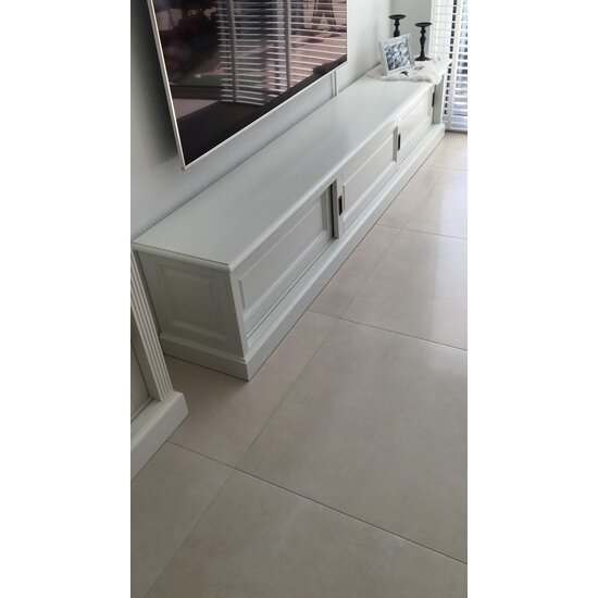 123schrank TV-Sideboard Lin 05 - 180x50x50H cm - 3 Schiebetüren - mit Kabeldurchlass - optional vergraute Platte