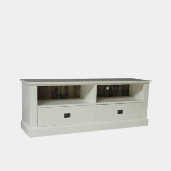 123schrank Miss 02 TV-Sideboard - 160x46x60H cm - 2 offene Fächer - 2 Schubladen - mit Kabelloch