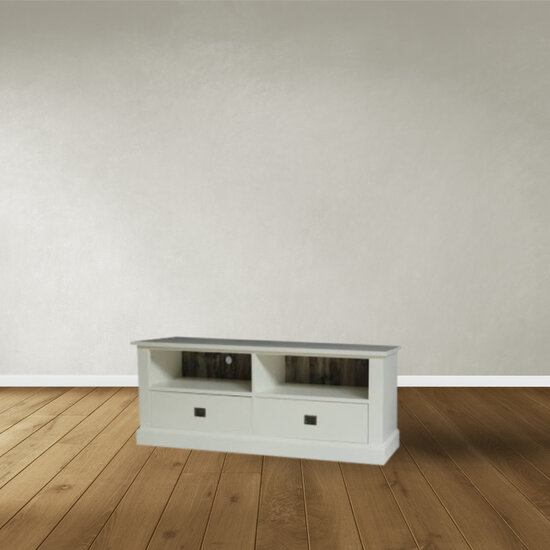 123schrank Miss 02 TV-Sideboard - 160x46x60H cm - 2 offene Fächer - 2 Schubladen - mit Kabelloch