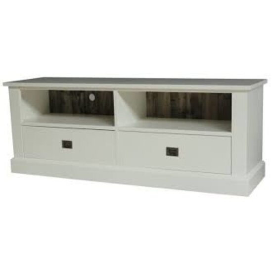 123schrank Miss 02 TV-Sideboard - 160x46x60H cm - 2 offene Fächer - 2 Schubladen - mit Kabelloch
