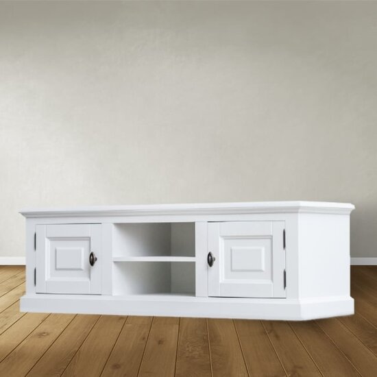 123schrank Privates TV-Sideboard - 150x50x50H cm - 2 geschlossene Flügeltüren - offenes Fach mit Kabeldurchlass