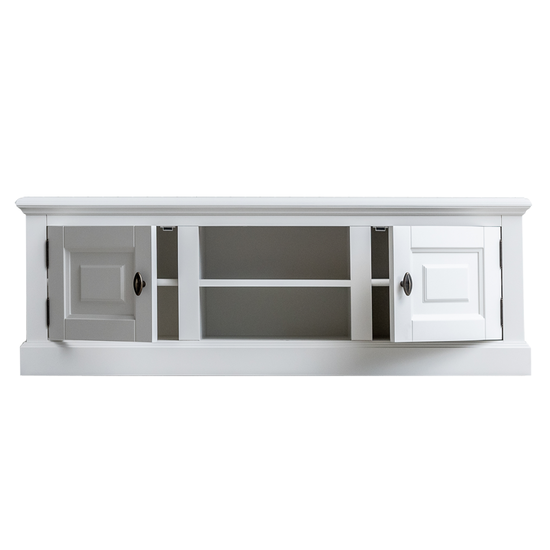 123schrank Privates TV-Sideboard - 150x50x50H cm - 2 geschlossene Flügeltüren - offenes Fach mit Kabeldurchlass