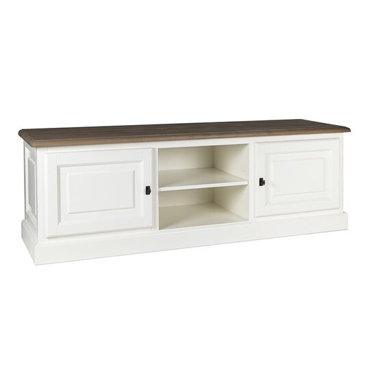 123schrank Vienna TV Sideboard - 180x50x60H cm - mit Eiche - 2 Flügeltüren - offenes Mittelfach