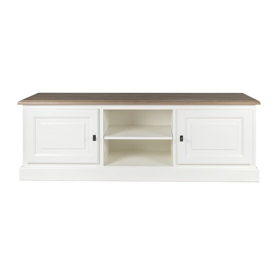 123schrank Vienna TV Sideboard - 180x50x60H cm - mit Eiche - 2 Flügeltüren - offenes Mittelfach