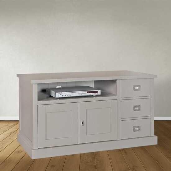 123schrank TV-Sideboard Island 06 - 125x50x65H cm - 3 Schubladen - 2 Flügeltüren - mit TV-Kabelloch