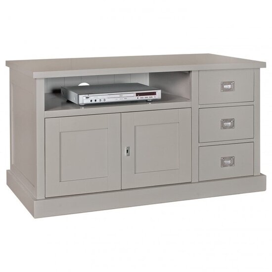 123schrank TV-Sideboard Island 06 - 125x50x65H cm - 3 Schubladen - 2 Flügeltüren - mit TV-Kabelloch