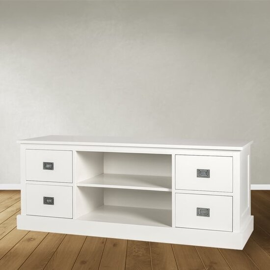 123schrank TV-Sideboard Island 15 - 150x50x60H cm - 4 Schubladen - offenes Mittelfach - mit Kabeldurchlass