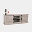 123schrank Puglia TV Sideboard - 160x46x60H cm - mit Spanjolette Verschluss - 2 geschlossene Türen - offenes Fach in der Mitte - mit Loch für Kabel