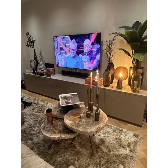 123schrank TV-Sideboard Jersey - 300x40x70H cm - schlankes Design - 5 grifflose Push-to-Open-Türen