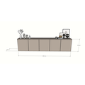 123schrank TV-Sideboard Jersey - 300x40x70H cm - schlankes Design - 5 grifflose Push-to-Open-Türen