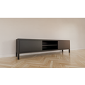 123schrank TV-Sideboard Tomar - 220x40x40H cm - auf Füßen - 2 push-to-open Türen - 2 offene Fächer - schlichtes Design