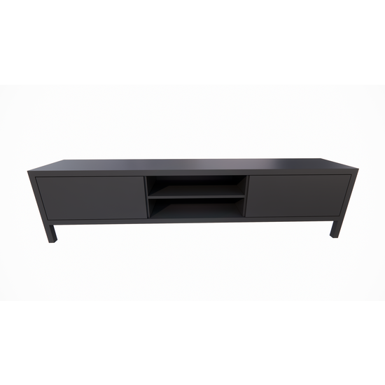 123schrank TV-Sideboard Tomar - 220x40x40H cm - auf Füßen - 2 push-to-open Türen - 2 offene Fächer - schlichtes Design