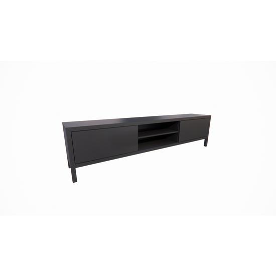 123schrank TV-Sideboard Tomar - 220x40x40H cm - auf Füßen - 2 push-to-open Türen - 2 offene Fächer - schlichtes Design