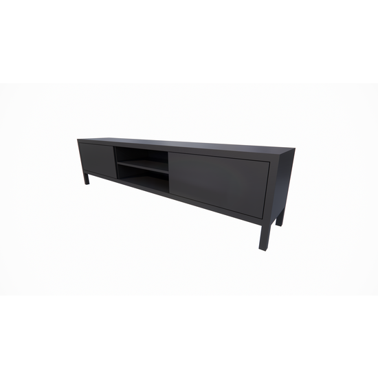 123schrank TV-Sideboard Tomar - 220x40x40H cm - auf Füßen - 2 push-to-open Türen - 2 offene Fächer - schlichtes Design