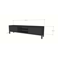 123schrank TV-Sideboard Tomar - 220x40x40H cm - auf Füßen - 2 push-to-open Türen - 2 offene Fächer - schlichtes Design