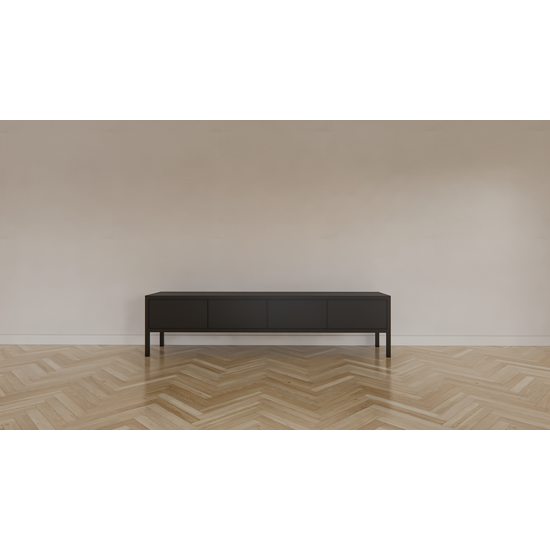 123schrank Fontas TV-Anrichte - 200x40x50H cm - Push-to-open-Türen - auf Beinen - schlankes Design