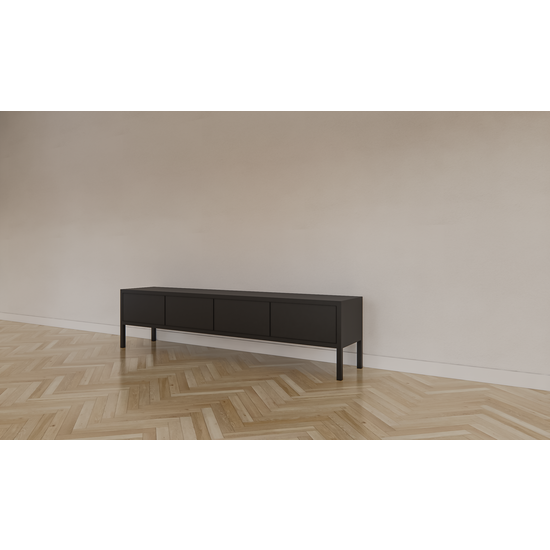 123schrank Fontas TV-Anrichte - 200x40x50H cm - Push-to-open-Türen - auf Beinen - schlankes Design