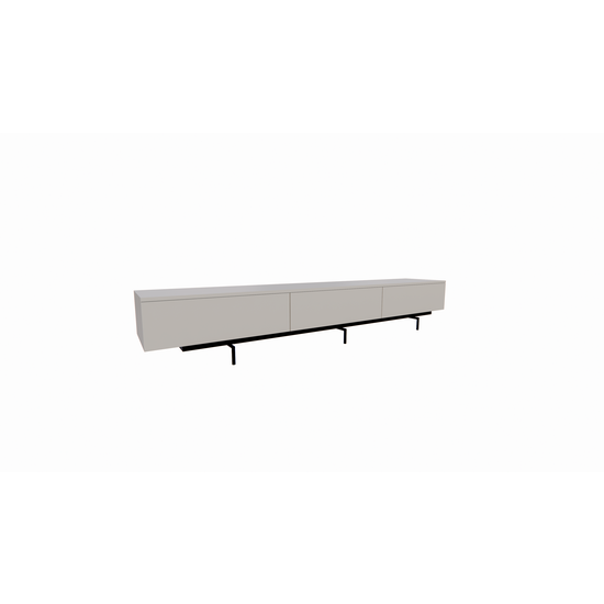 123schrank TV-Sideboard Perula - 250x45x40H cm - untere Ausführung aus schwarzem Stahl - Schubladen mit Push-to-Open-Funktion
