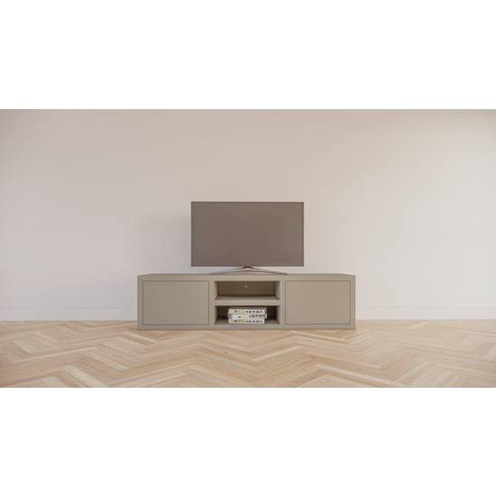 123schrank Dax TV-Sideboard - 160x40x40H cm - push-to-open Türen - 2 offene Fächer - 4cm Fachbodenstärke