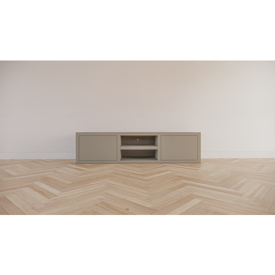 123schrank Dax TV-Sideboard - 160x40x40H cm - push-to-open Türen - 2 offene Fächer - 4cm Fachbodenstärke