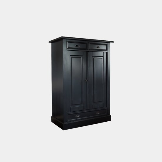 123schrank Alicante Mädchenkleiderschrank - 100x53x140H cm - 3 Soft-Close-Schubladen - 2 geschlossene Flügeltüren - 3 Einlegeböden