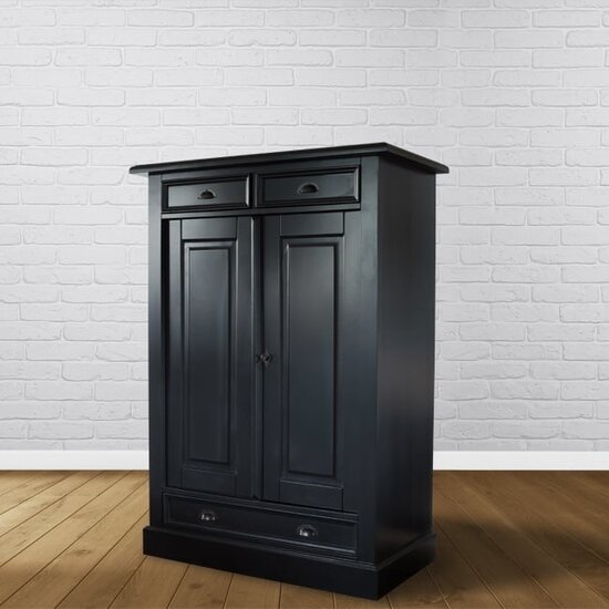 123schrank Alicante Mädchenkleiderschrank - 100x53x140H cm - 3 Soft-Close-Schubladen - 2 geschlossene Flügeltüren - 3 Einlegeböden