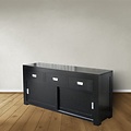 123schrank Sideboard Hawai 03 - 185x50x90H cm - schlankes Design - 3 Soft-Close-Schubladen - 2 Schiebetüren